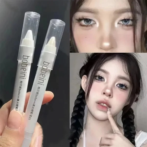 Highlighter & Brightening Silkworm Pen – Pearlescent Matte Burst Eyeshadow Pencil, Long-Lasting Eye Makeup Stick