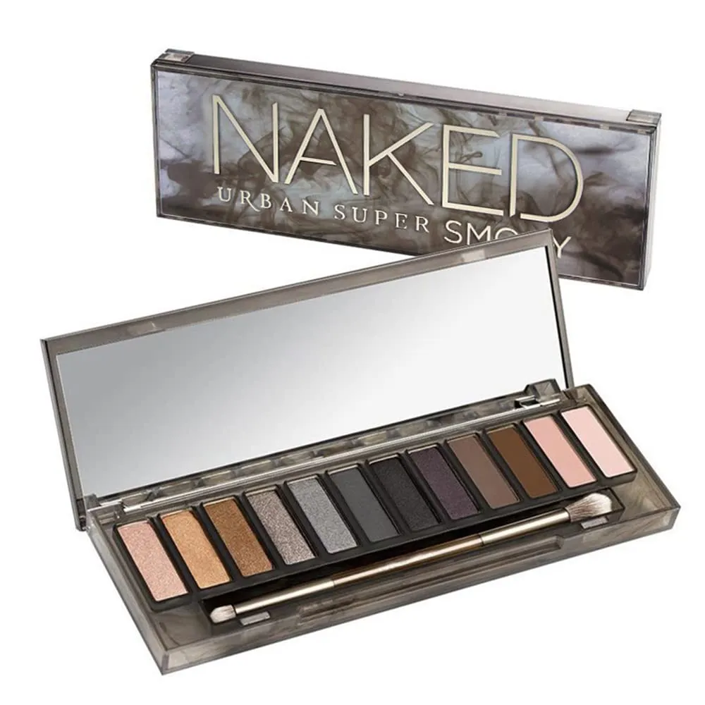 Highly Pigmented Eyeshadow Palette , 12 Colors Matte Shimmer Metallic Eyeshadow Pallet Long Lasting Blendable Natural Colors Waterproof Make Up Eye Shadows Cosmetics Gift Kit-Great for Travel (Smoke ash)