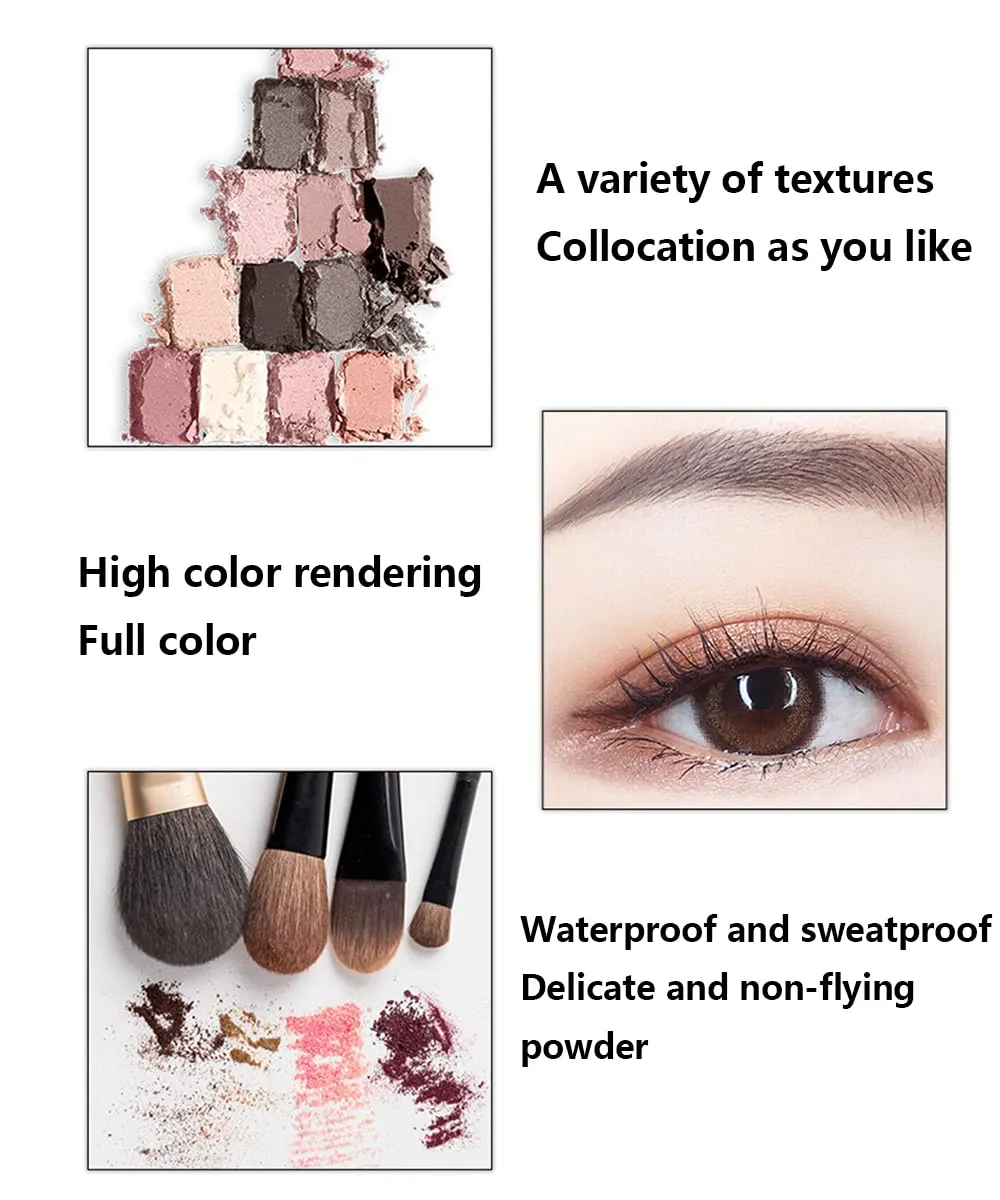 Highly Pigmented Eyeshadow Palette , 12 Colors Matte Shimmer Metallic Eyeshadow Pallet Long Lasting Blendable Natural Colors Waterproof Make Up Eye Shadows Cosmetics Gift Kit-Great for Travel (Smoke ash)