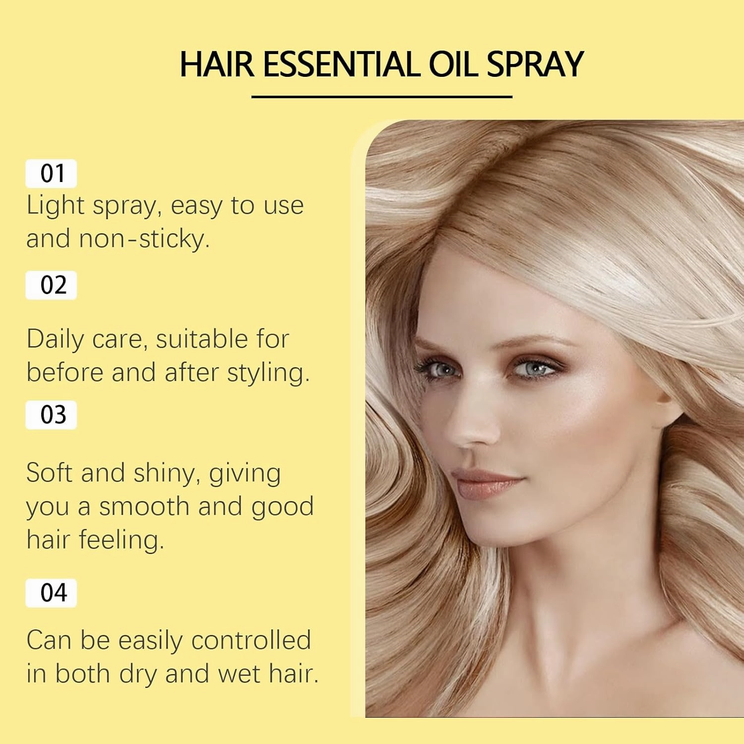 Hoegoas Conditioning Oil, 80ml Conditioning Oil Spray, Hair Strengthener Leave-In Conditioner Comforting, Anti Frizz Nourishing & Smoothing Hair Serum (1, 2 bottle)