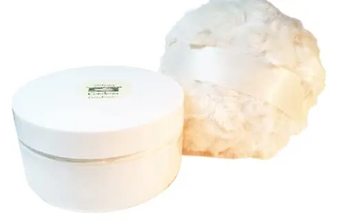 Honeysuckle Scented Silk Powder Boxed Gift Set - 8 oz Jar Silky Powder and Silky Pale Peach Powder Puff