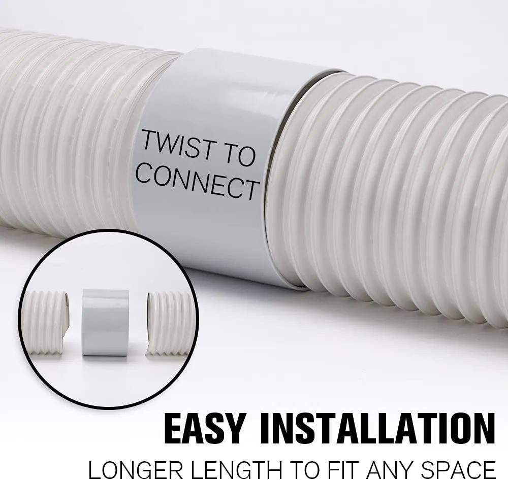 HOXHA 2 Pack Portable Air Conditioner Hose with Coupler 5.9 Inch AC Exhaust Vent Duct Hose Universal AC Tube Hose Kit Parts Accessories