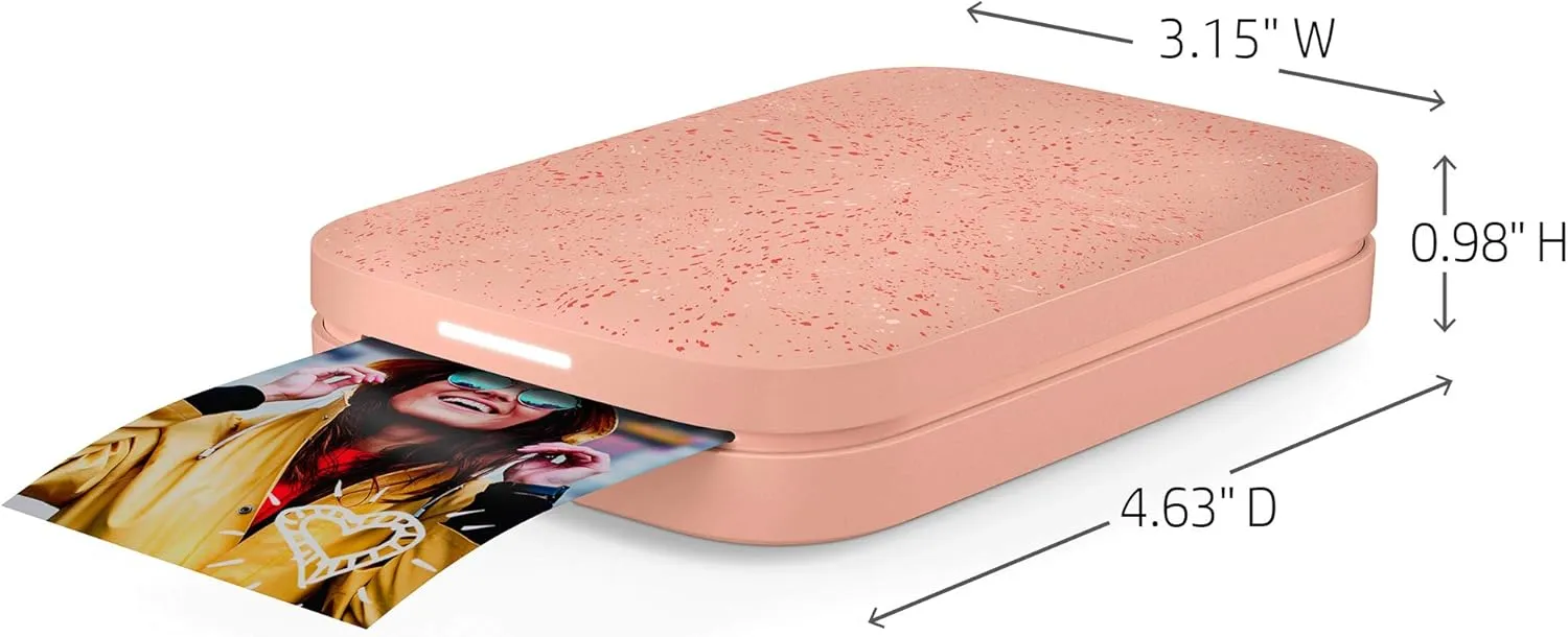 HP Sprocket 2x3" Instant Smartphone Photo Printer - Portable Color Wireless Mobile Printer - Zink Sticky-Back Photos - Print from Compatible iOS & Android Devices with Bluetooth w/Fun App - Pink