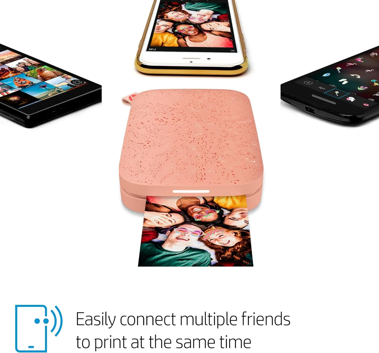 HP Sprocket 2x3" Instant Smartphone Photo Printer - Portable Color Wireless Mobile Printer - Zink Sticky-Back Photos - Print from Compatible iOS & Android Devices with Bluetooth w/Fun App - Pink