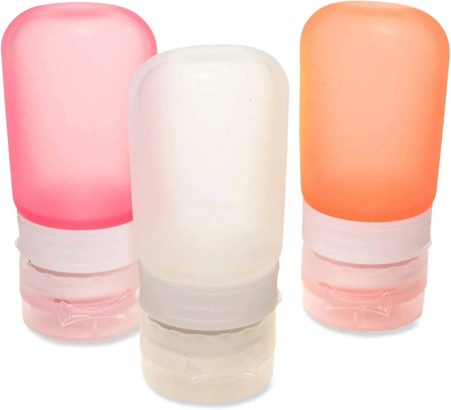 humangear GoToob Refillable Silicone Travel Size Bottles with Locking Cap for Women, 3pks