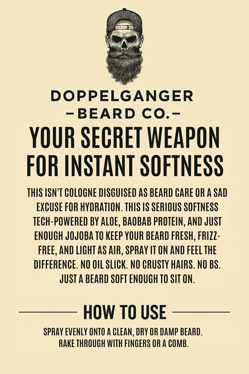 Hydrating Beard Mist Non Greasy Beard Softener Spray - Leave In Beard Conditioner - Daily Beard Moisturizer with Cologne Quality Scents (2 oz, Smoky Hibiscus)