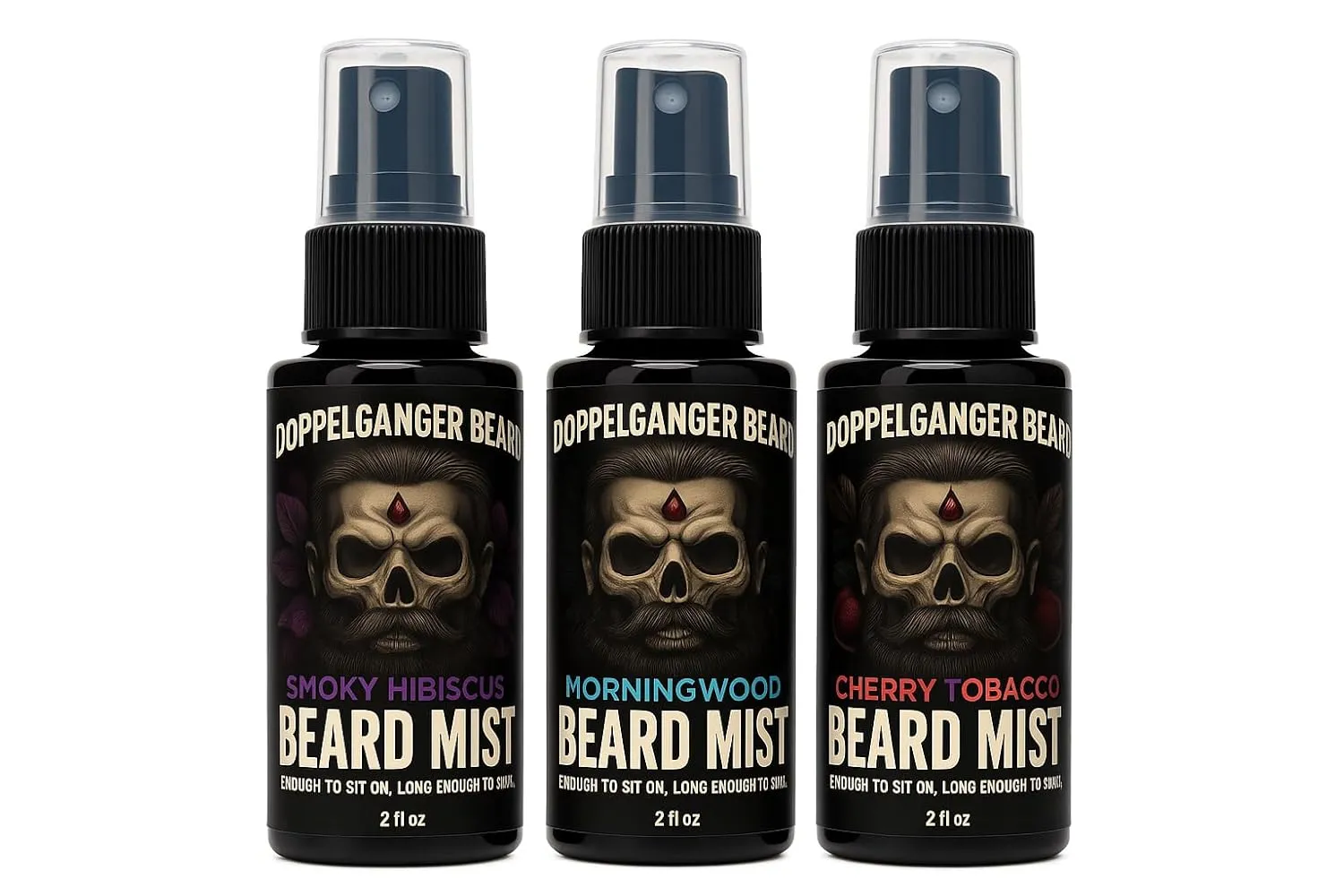Hydrating Beard Mist Non Greasy Beard Softener Spray - Leave In Beard Conditioner - Daily Beard Moisturizer with Cologne Quality Scents (2 oz, Smoky Hibiscus)