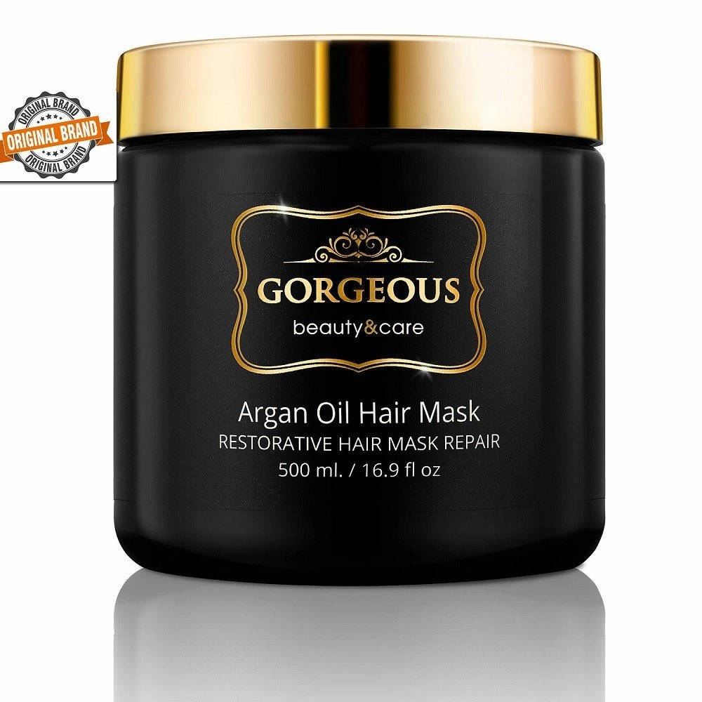 Hydrating Argan Oil Hair Mask and Deep Conditioner By Gorgeous for Dry or Damaged Hair - 16.9 Oz