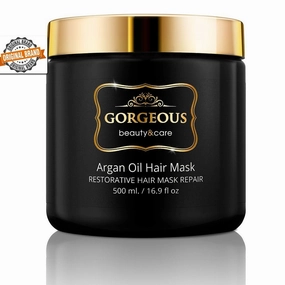 Hydrating Argan Oil Hair Mask and Deep Conditioner By Gorgeous for Dry or Damaged Hair - 16.9 Oz