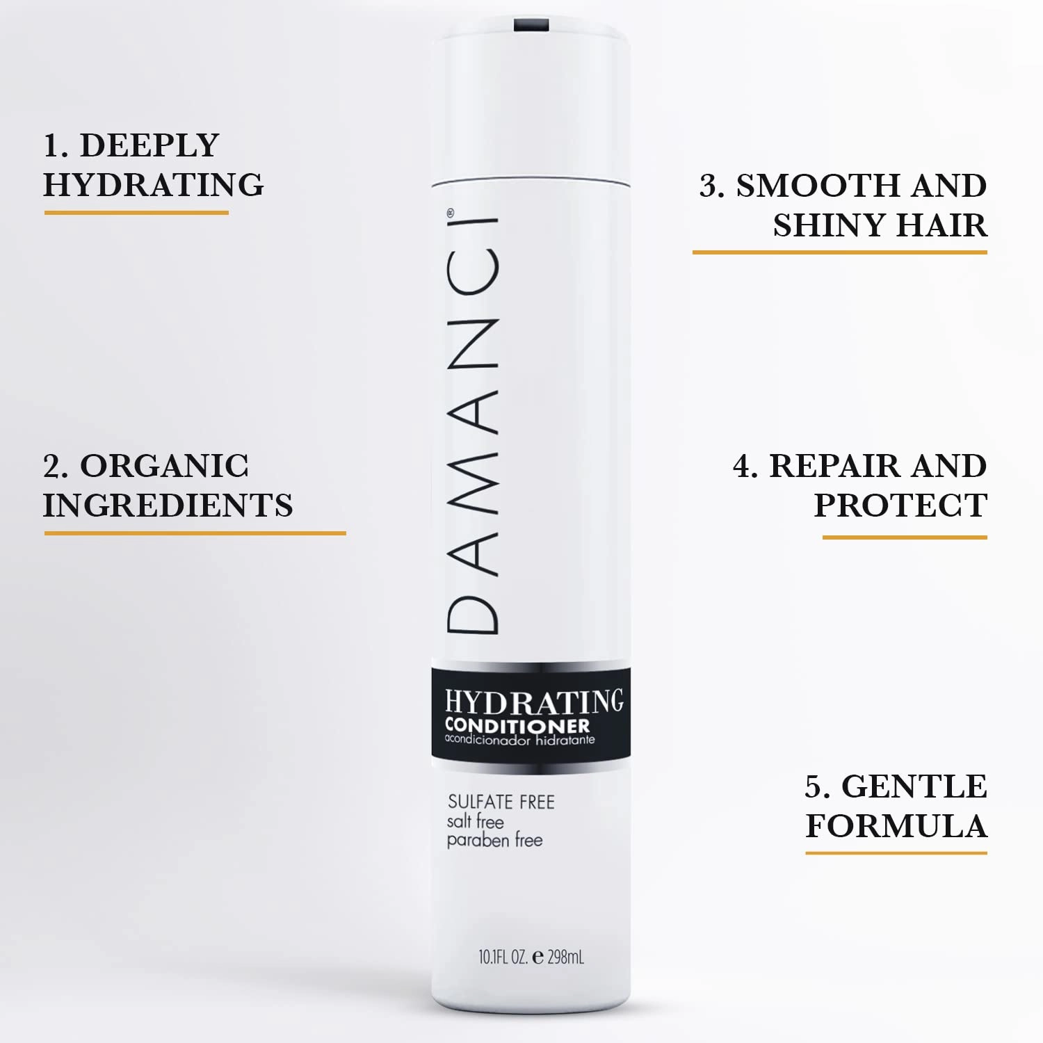 Hydrating Conditioner, Sulfate Free Conditioner for Dry Hair, with Jojoba, Olive Oil, Coconut Oil, Keratin and Collagen, Paraben and Salt Free (10 oz)