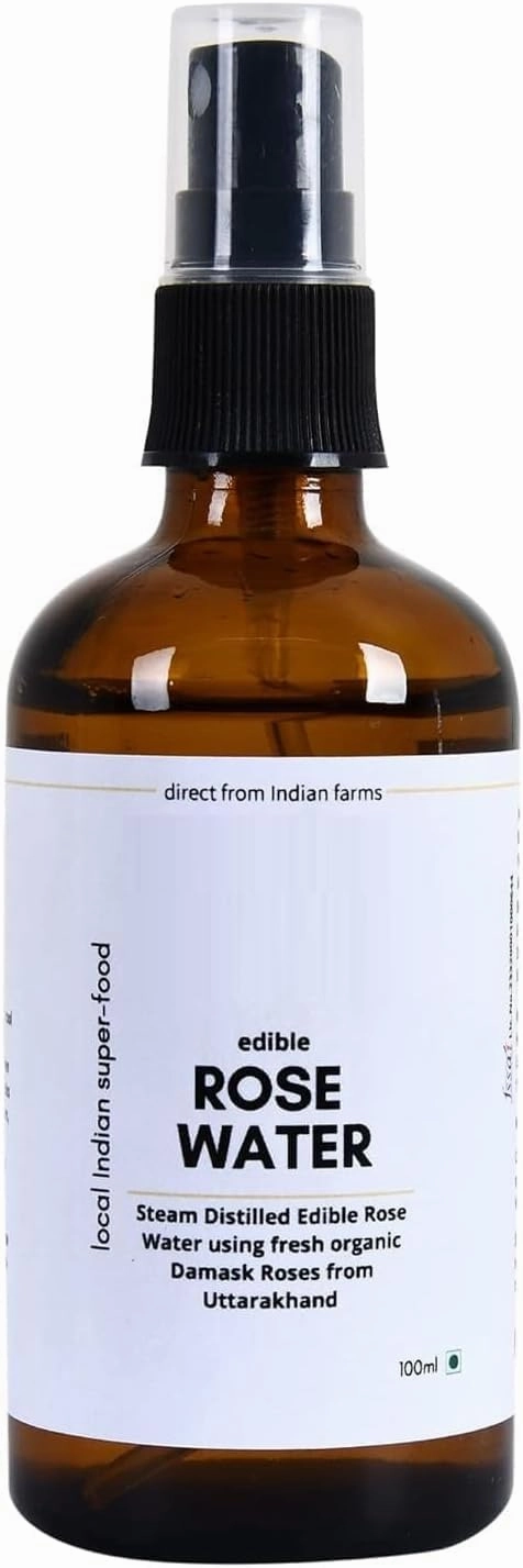 Hydrating Rose Water for Glowing Skin, 100ml - Natural Mist Spray for Face, Cleansing Toner for Dry & Acne Prone Skin, Pure Gulab Jal for Men & Women