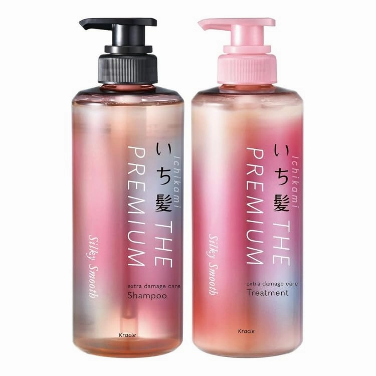 Ichikami The Premium, Silky Smooth Shampoo and Treatment Bottle Set, Extra Damage Care, Non Silicone Sulfate free