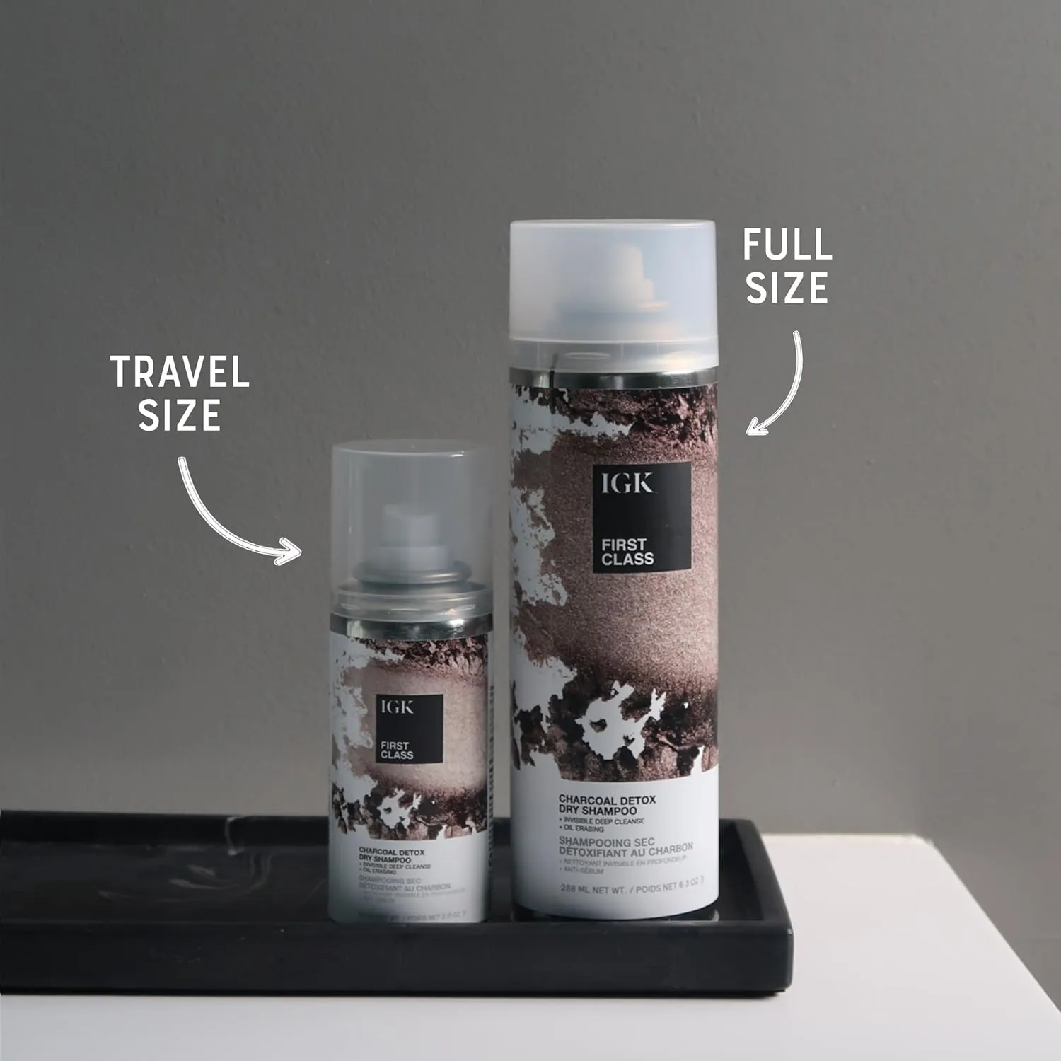 IGK FIRST CLASS ﻿Charcoal Detox Dry Shampoo for Oily Hair | Balances Oil   Soothes Scalp   Volumizes | Vegan   Cruelty Free
