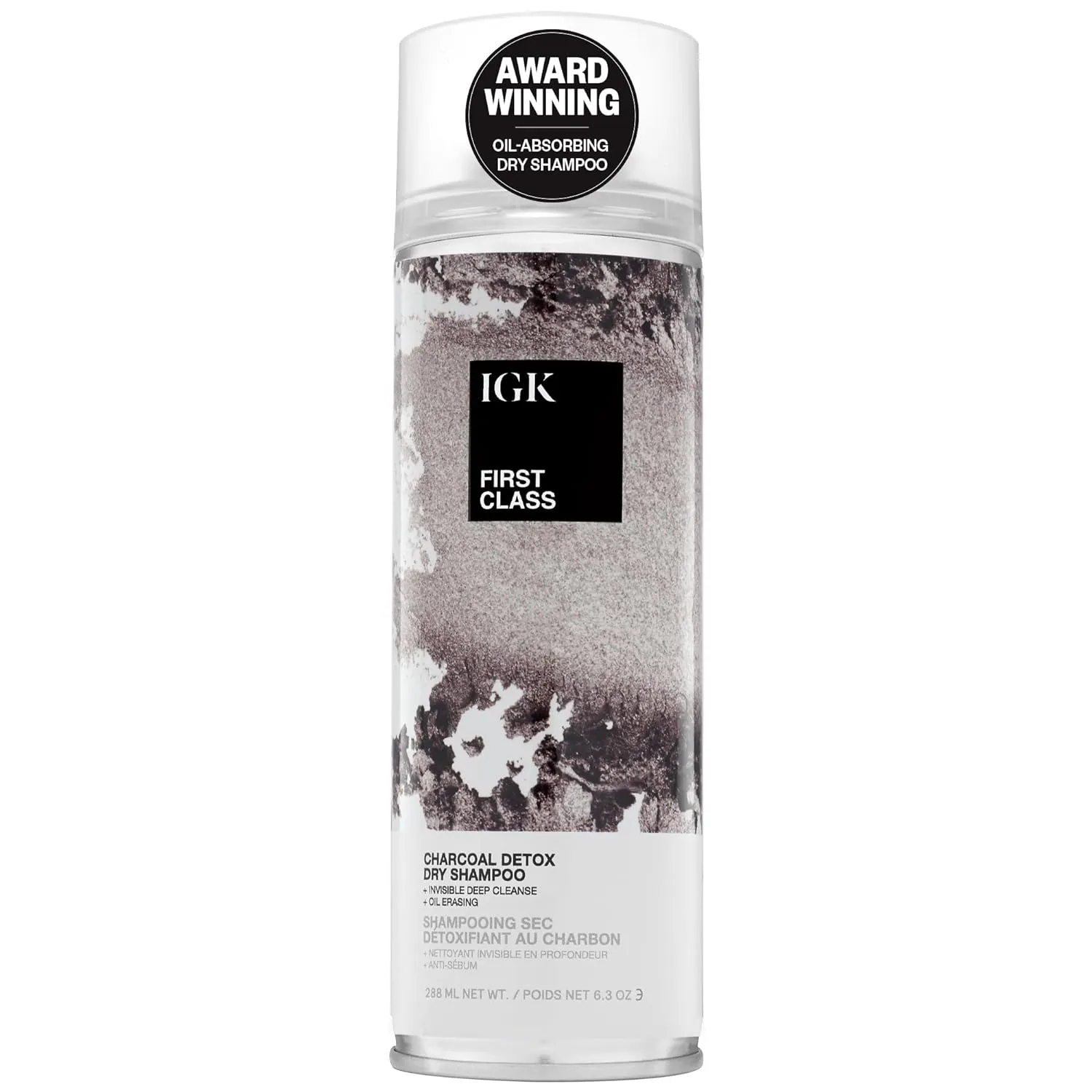 IGK FIRST CLASS ﻿Charcoal Detox Dry Shampoo for Oily Hair | Balances Oil   Soothes Scalp   Volumizes | Vegan   Cruelty Free