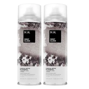IGK FIRST CLASS Charcoal Detox Dry Shampoo | Volume   Soothes Scalp   Balance Oil | Vegan   Cruelty Free | 6.3 oz (Pack of 2)