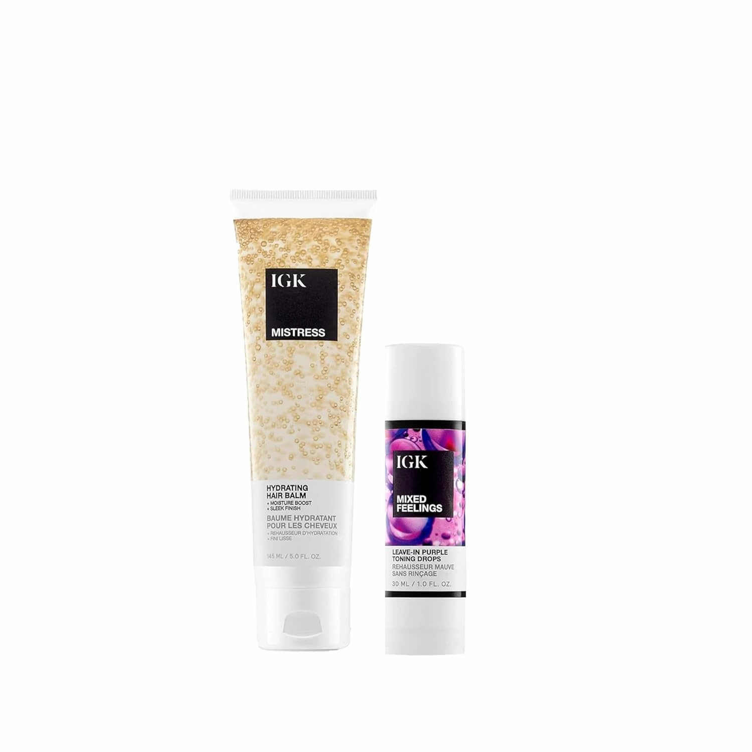 IGK Mistress Hydrating Hair Balm   Mixed Feelings Leave-In Blonde Toning Drops | Tone Brassy Hair, Nourish,   Fight Frizz | 5 oz   1 oz