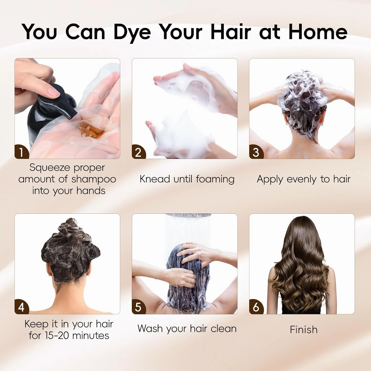 IIIMEIDU Chestbrown Hair Dye Shampoo 3 in 1, Natural Hair Dye Semi Permanent Hair Color, Gray Hair Cover Up, Ginger Essence shampoo for Color Treated Hair for Women and Men 1