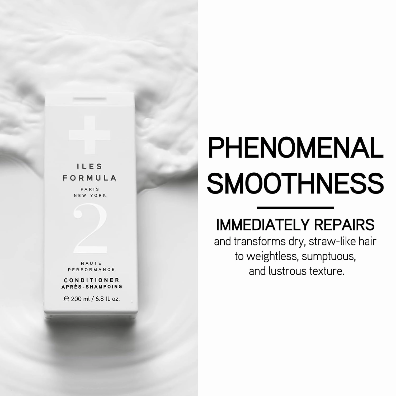 ILES FORMULA Hair Conditioner – Weightless, No Residue, Stops Breakage & Split Ends w/Tucuma Butter, Pracaxi Seed & Vitamins - Transforms Damaged Hair to Lustrous Texture, 6.8 Fl Oz (200 ML)