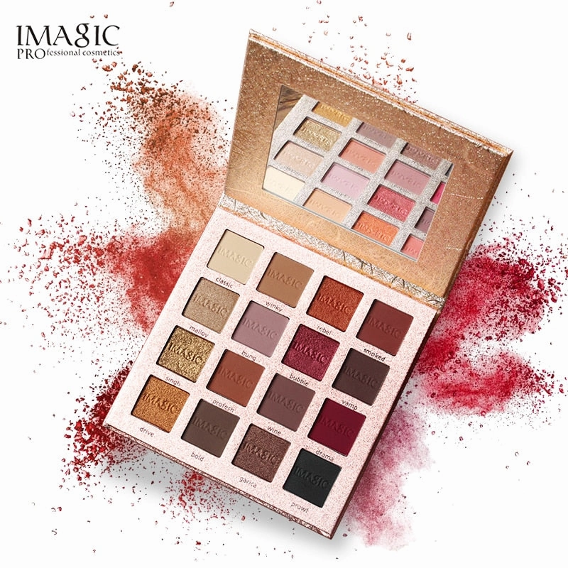 IMAGIC New Arrival Charming Eyeshadow 16 Color Palette Make up Palette Matte Shimmer  Pigmented Eye Shadow Powder