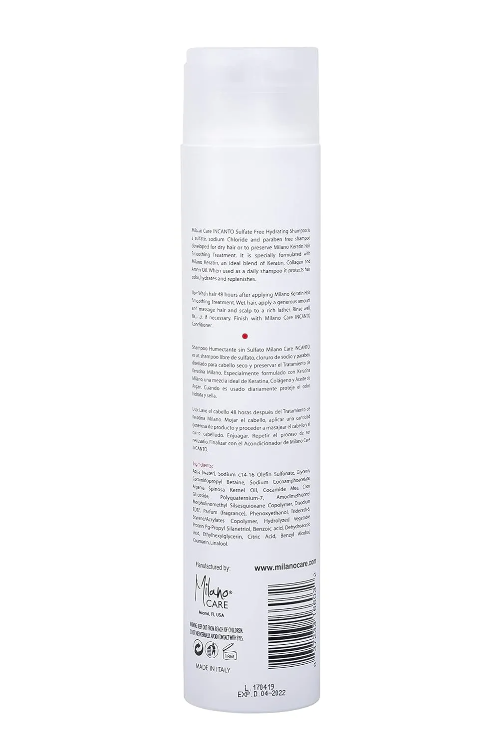 Incanto Nourishing Keratin Shampoo – Anti-Frizz Keratin Protein Shampoo Infused with Argan Oil - Paraben & Sulfate Free Hair Repair & Strengthening Treatment