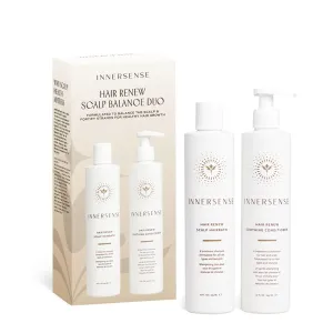 INNERSENSE Organic Beauty - Hair Renew Scalp Balance Duo | Hairbath (10 fl oz)   Conditioner (10 fl oz) | Non-Toxic, Cruelty-Free, Clean Haircare