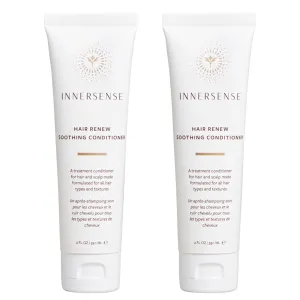 INNERSENSE Organic Beauty - Hair Renew Soothing Conditioner | Balancing, Hydrating, For Dry Scalps | Non-Toxic, Cruelty-Free, Clean Haircare (2 Pack - 2 fl oz | 59.1 mL each)