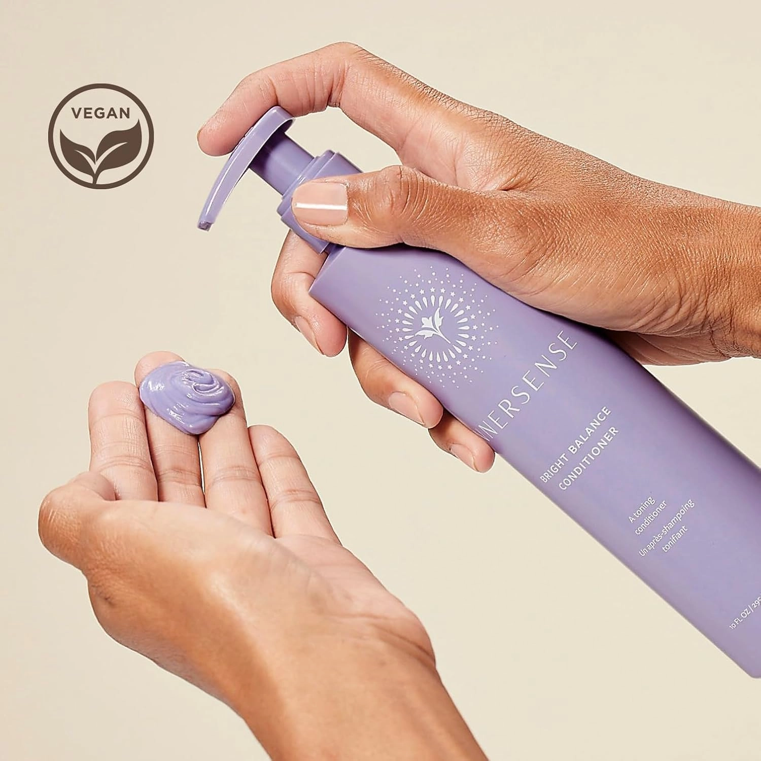 INNERSENSE Organic Beauty - Bright Balance Purple Toning Conditioner | Coconut   Pumpkin Seed Oil to Nourish   Moisturize Light   Gray Hair | Non-Toxic, Cruelty-Free | Paraben Free (10 fl oz | 295 ml)