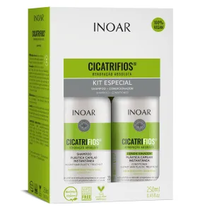 Inoar Cicatrifios Shampoo & Conditioner Renewal Haircare Duo with RejuComplex3 & Argan Oil, 250ml Each