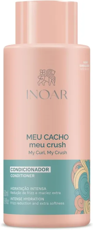 Inoar MEU Cacho MEU Crush Conditioner with Plant-Based Collagen & Vitamin E for Curly Hair Hydration & Definition, 16.9 fl.oz