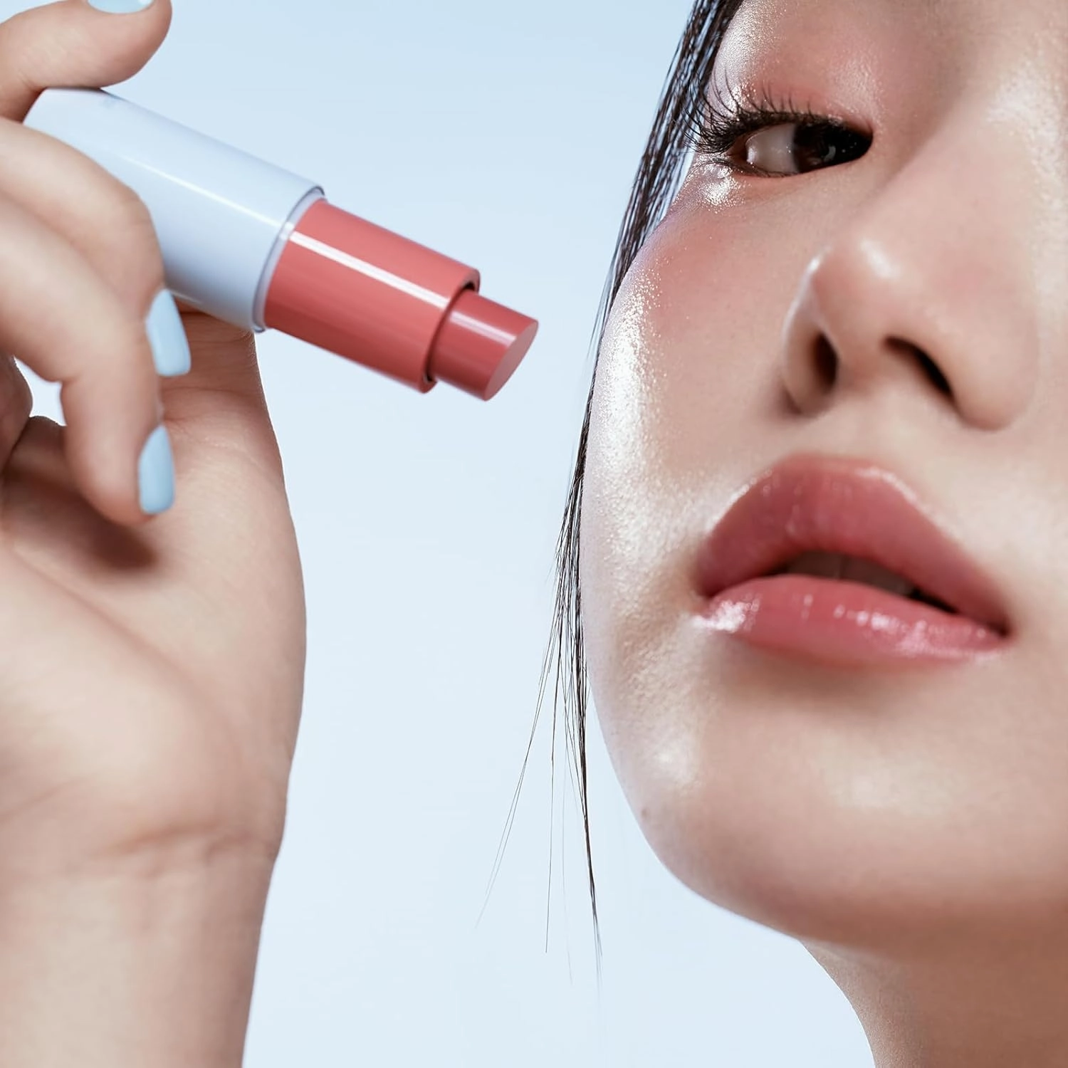 INTO YOU Multi-use Blush Stick Clean Fit and Clean Makeup, 3 in 1 Blendable Color and Cooling Water-like Feeling Blush Stick for Cheeks, Eyes and Lips, Pure Winter Rose(MS04)