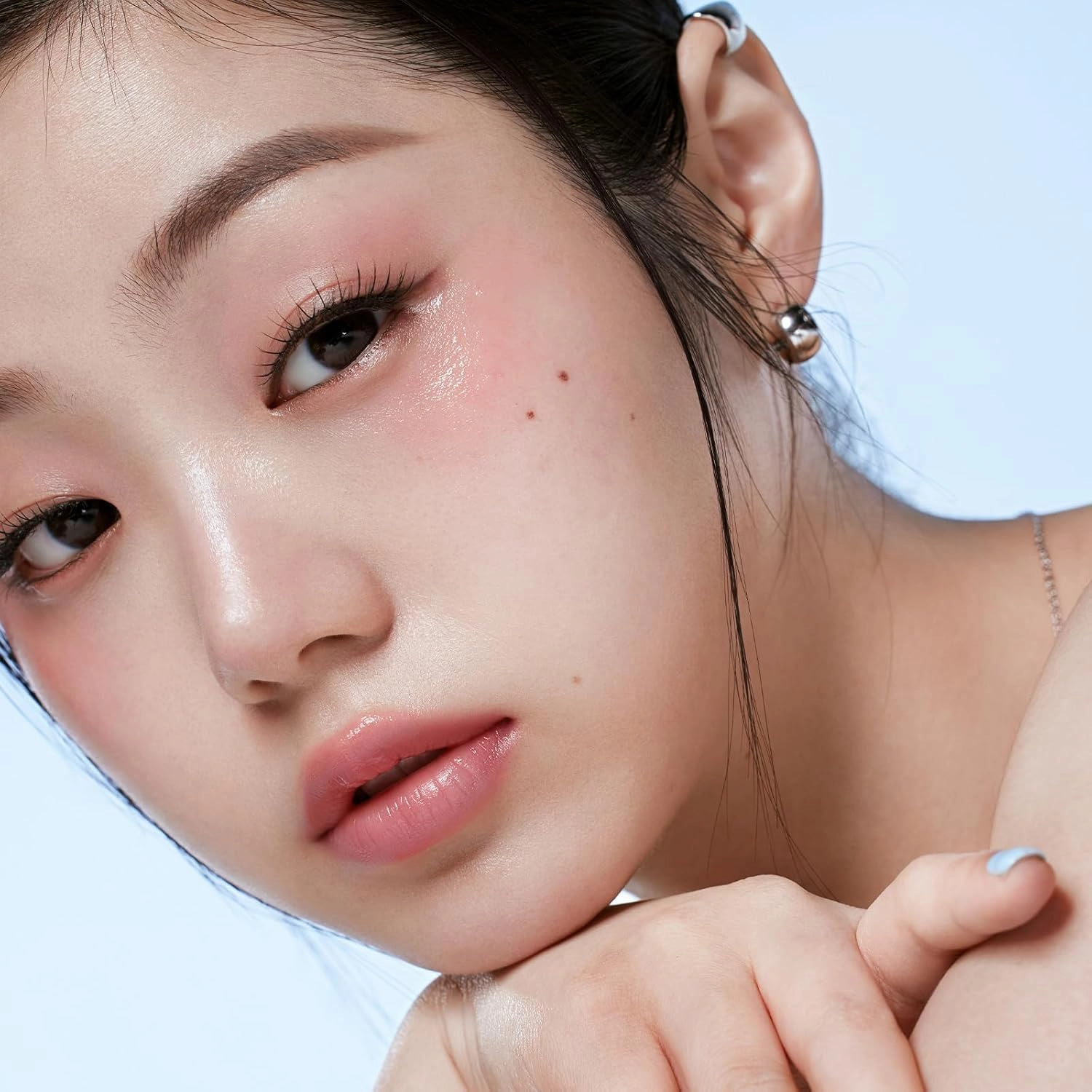 INTO YOU Multi-use Blush Stick Clean Fit and Clean Makeup, 3 in 1 Blendable Color and Cooling Water-like Feeling Blush Stick for Cheeks, Eyes and Lips, Pure Winter Rose(MS04)