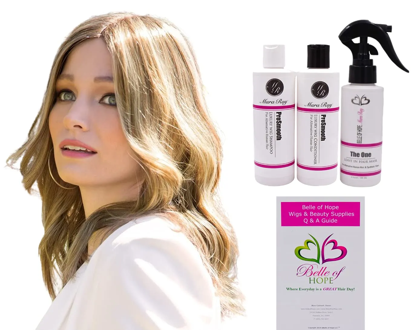 IRENE Mono Top Human Hair Wig by Fair Fashion, 5PC Bundle: Wig, 4oz Mara Ray ProSmooth Shampoo and Conditioner, The One Detangler, and 19 Page Belle of Hope Guide (9/28/25)