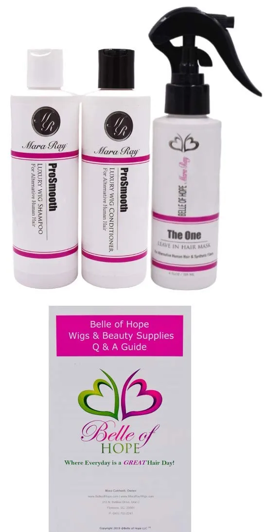 IRENE Mono Top Human Hair Wig by Fair Fashion, 5PC Bundle: Wig, 4oz Mara Ray ProSmooth Shampoo and Conditioner, The One Detangler, and 19 Page Belle of Hope Guide (9/28/25)