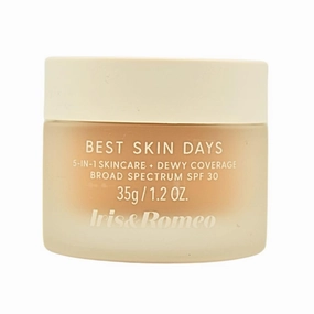 IRIS&ROMEO Best Skin Days SPF 30 Dewy Coverage Foundation Makeup - Shade 7, Medium Skin with Olive Undertones, 1.2 oz