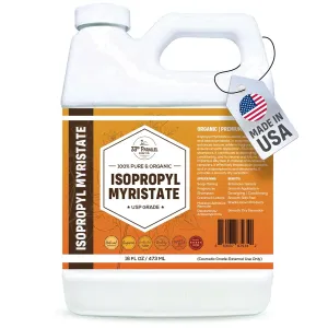 ISOPROPYL MYRISTATE (16 oz) Natural Plant Derived Cosmetic Grade IPM for Soap Making, Fragrances, Shampoo, Creams & Lotion, Makeup & Adhesive Remover, Antiperspirants & Deodorants | 16 Ounces