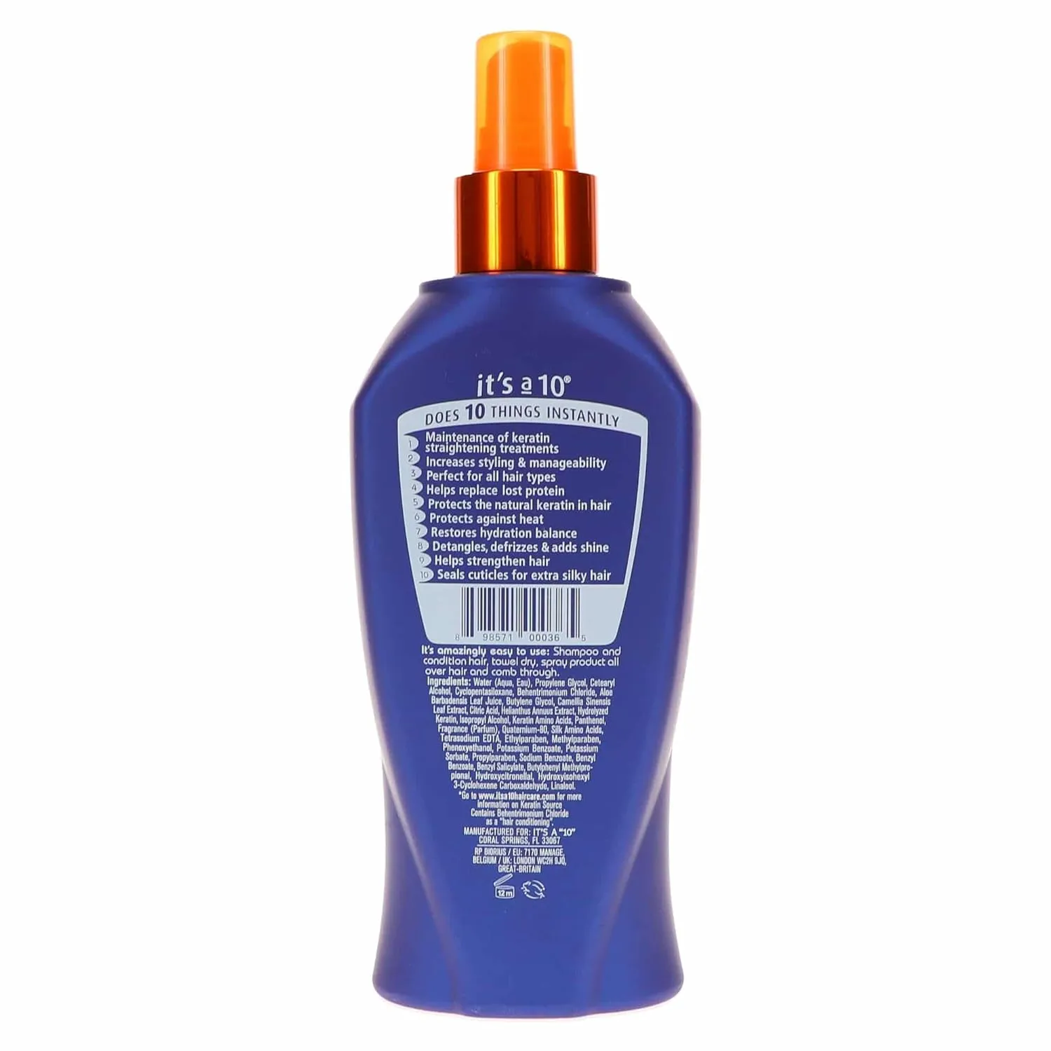 It's a 10 Haircare Miracle Leave-In Plus Keratin Spray, 10 fl. oz (Pack of 2)