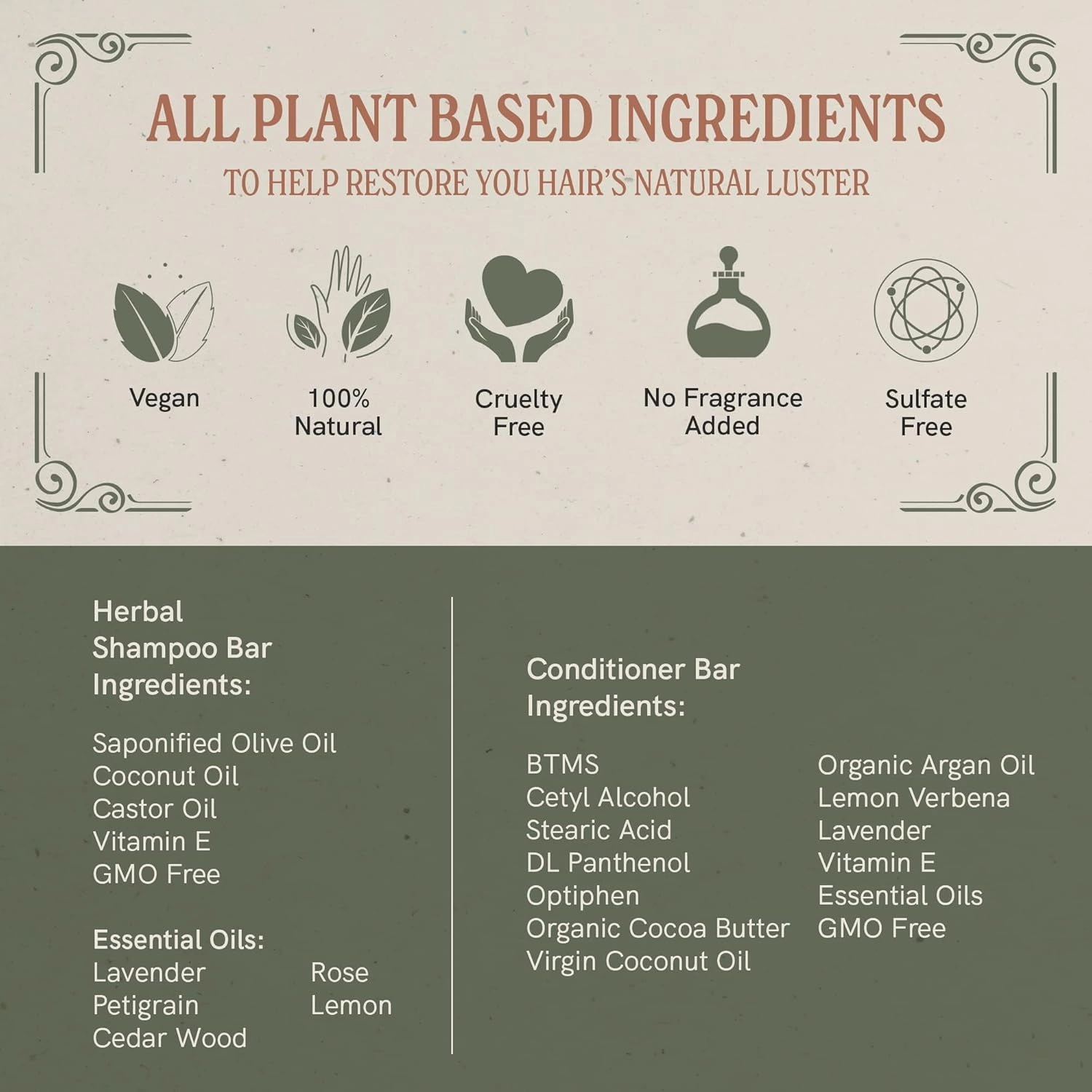 J.R.LIGGETT’S New Conditioner Bar 1.75oz   Two Herbal Formula Shampoo Bars 3.5oz Bundle | Natural Plant-Based Ingredients Leaves Hair Clean, Tangle-Free | Eco-Friendly, Biodegradable, Recyclable | USA