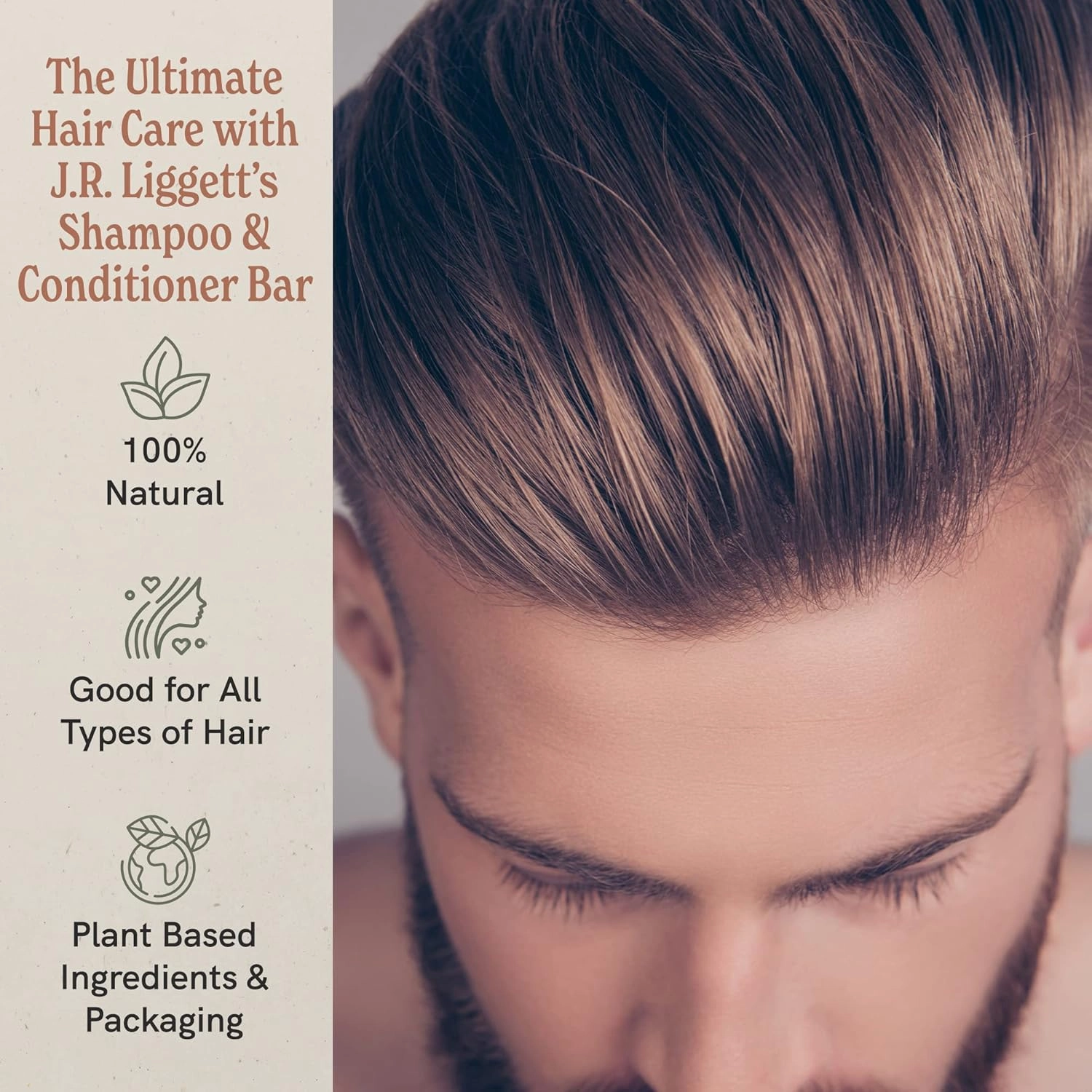J.R.LIGGETT’S New Conditioner Bar 1.75oz   Two Herbal Formula Shampoo Bars 3.5oz Bundle | Natural Plant-Based Ingredients Leaves Hair Clean, Tangle-Free | Eco-Friendly, Biodegradable, Recyclable | USA