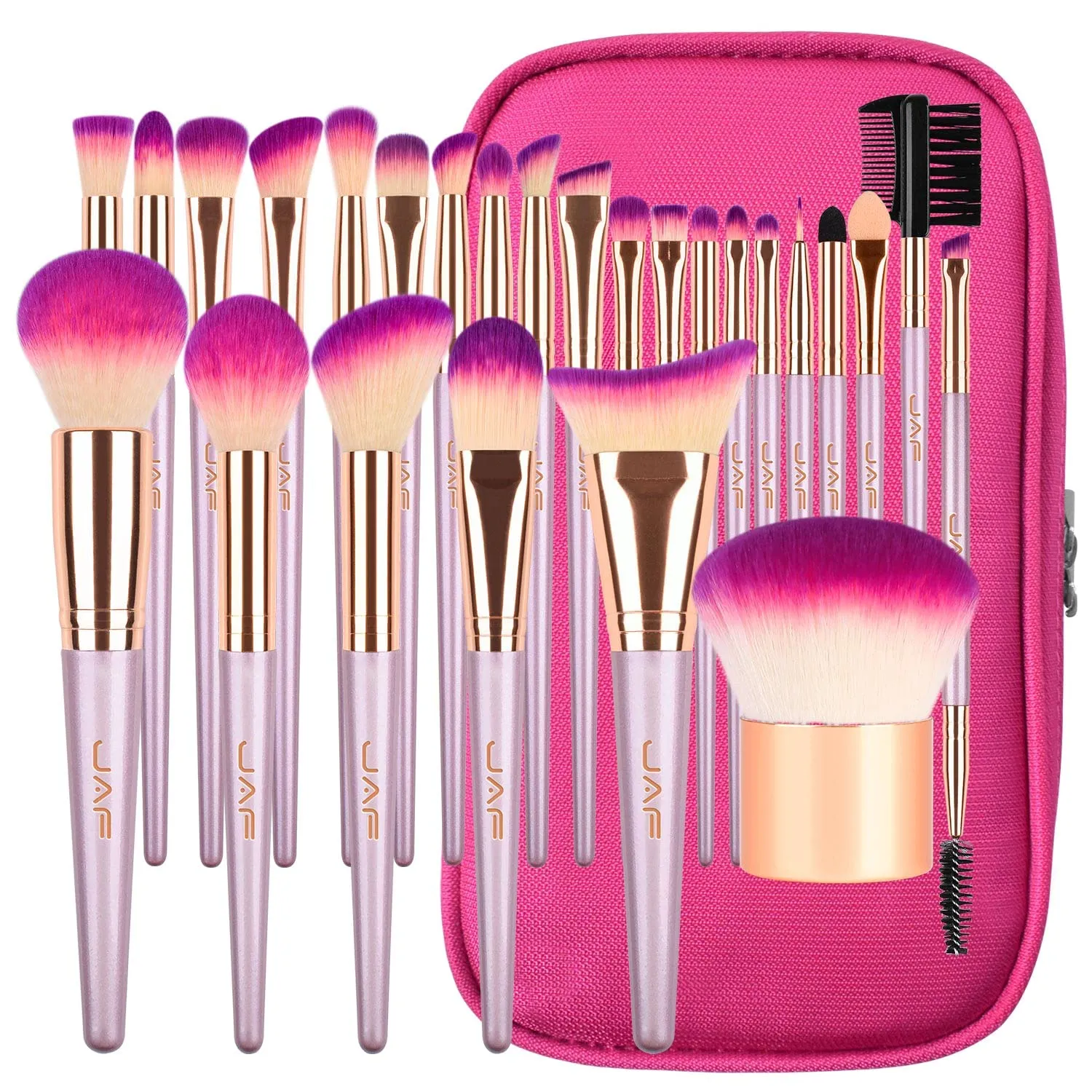 JAF Makeup Brush Set Professional 26 Pcs Synthetic Make Up Brushes with Case Bag