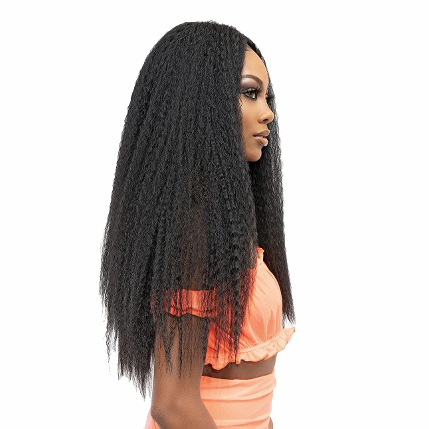 Janet Collection HD Swiss Lace Front Wig Melt Hand-Tied 13X6 Kinky Wig 28" (2)