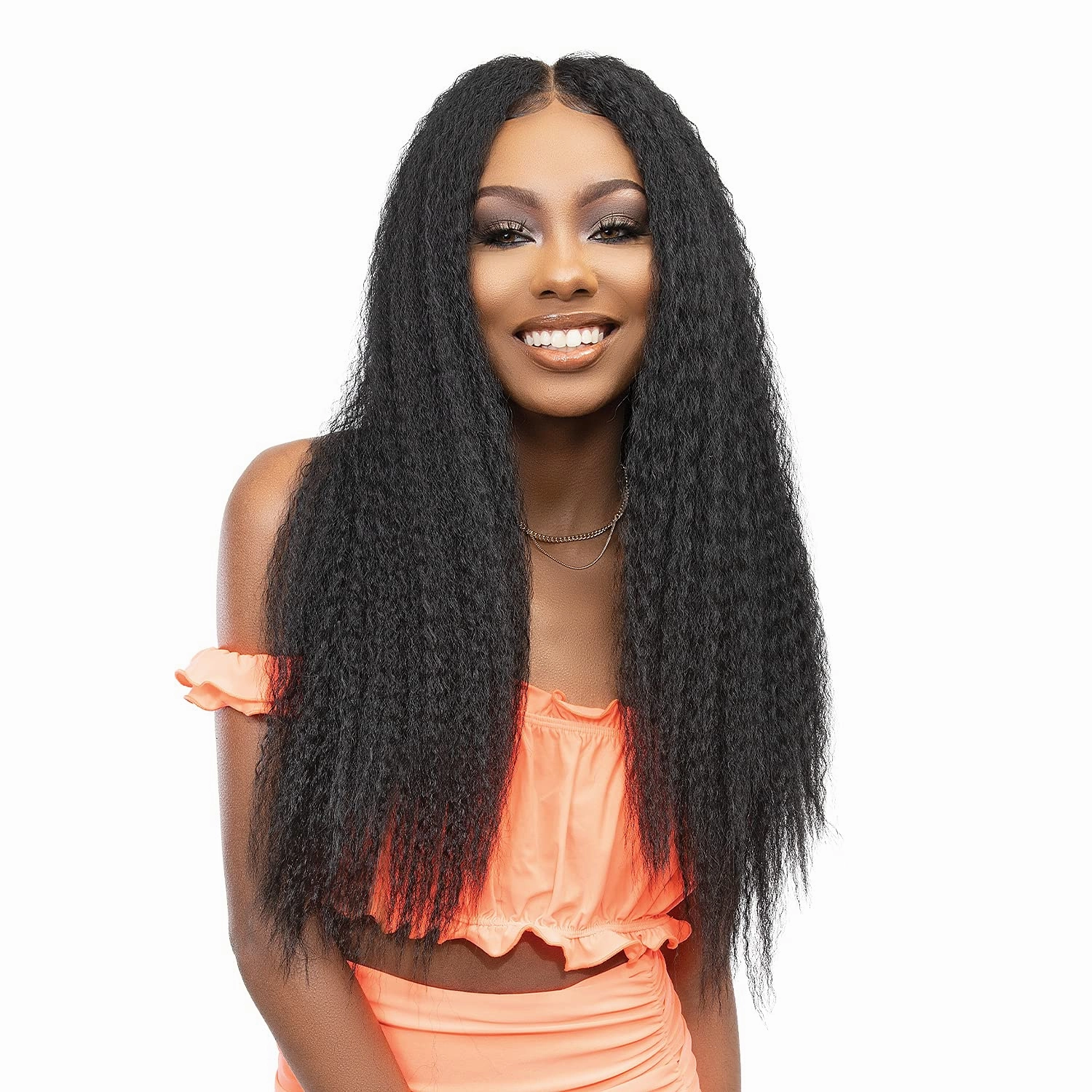 Janet Collection HD Swiss Lace Front Wig Melt Hand-Tied 13X6 Kinky Wig 28" (BUTLER SCOTCH)