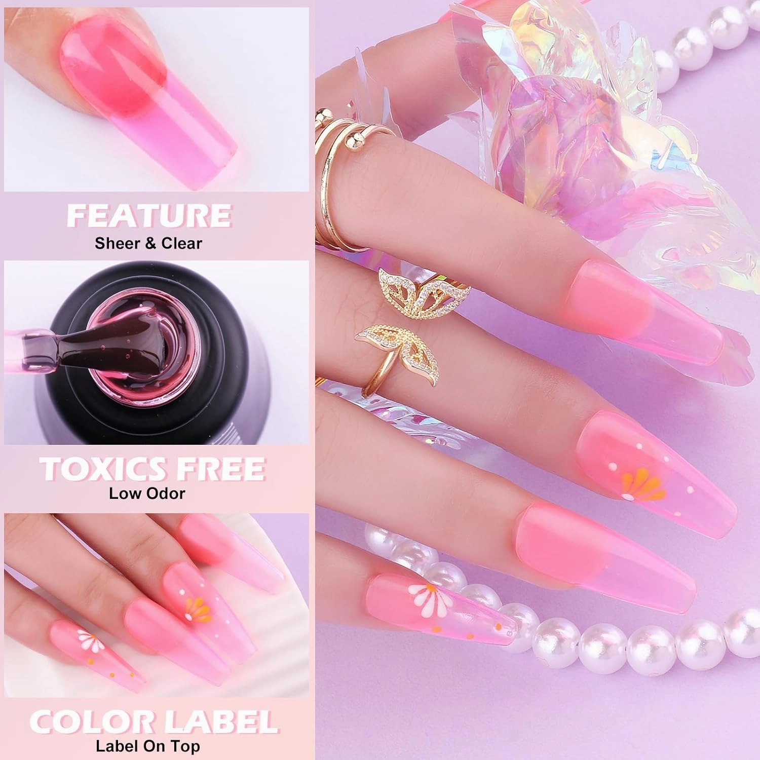 Jelly Gel Polish, 20 Colors Trendy Neon Jelly Gel Nail Polish Kit Glossy Crystal Transparent Gel Polish Nude Pink Purple Green Blue Yellow Red Colors Jelly Nail Polish Set Soak Off UV LED