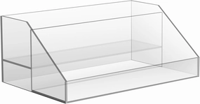 JessLab 2-Tier Clear Display Stand, Acrylic Makeup Organizer for Perfume, Brushes, Eyeshadow Palettes, Beauty Supplies