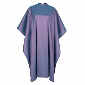 JNxcel Premium Quality Water Repellent Nylon/Polyester Fabric Hair Salon & Barber Hair Cutting & Shampoo Cape with Snap Closure (Iridescent Purple Violet)
