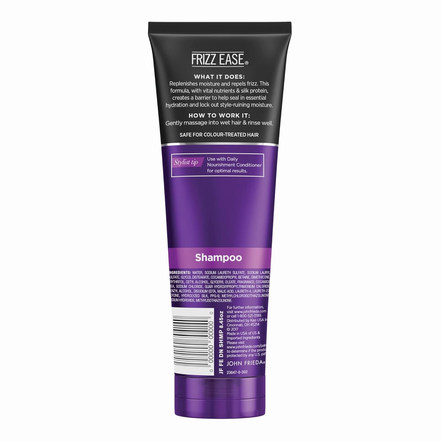 John Frieda Frizz Ease Daily Nourishment Shampoo, for Frizz-Prone Hair, Best for Curly, Wavy, and Thick Hair, 8.45 Ounce, Formulated with Vitamins A, C, E and Green Tea Extract