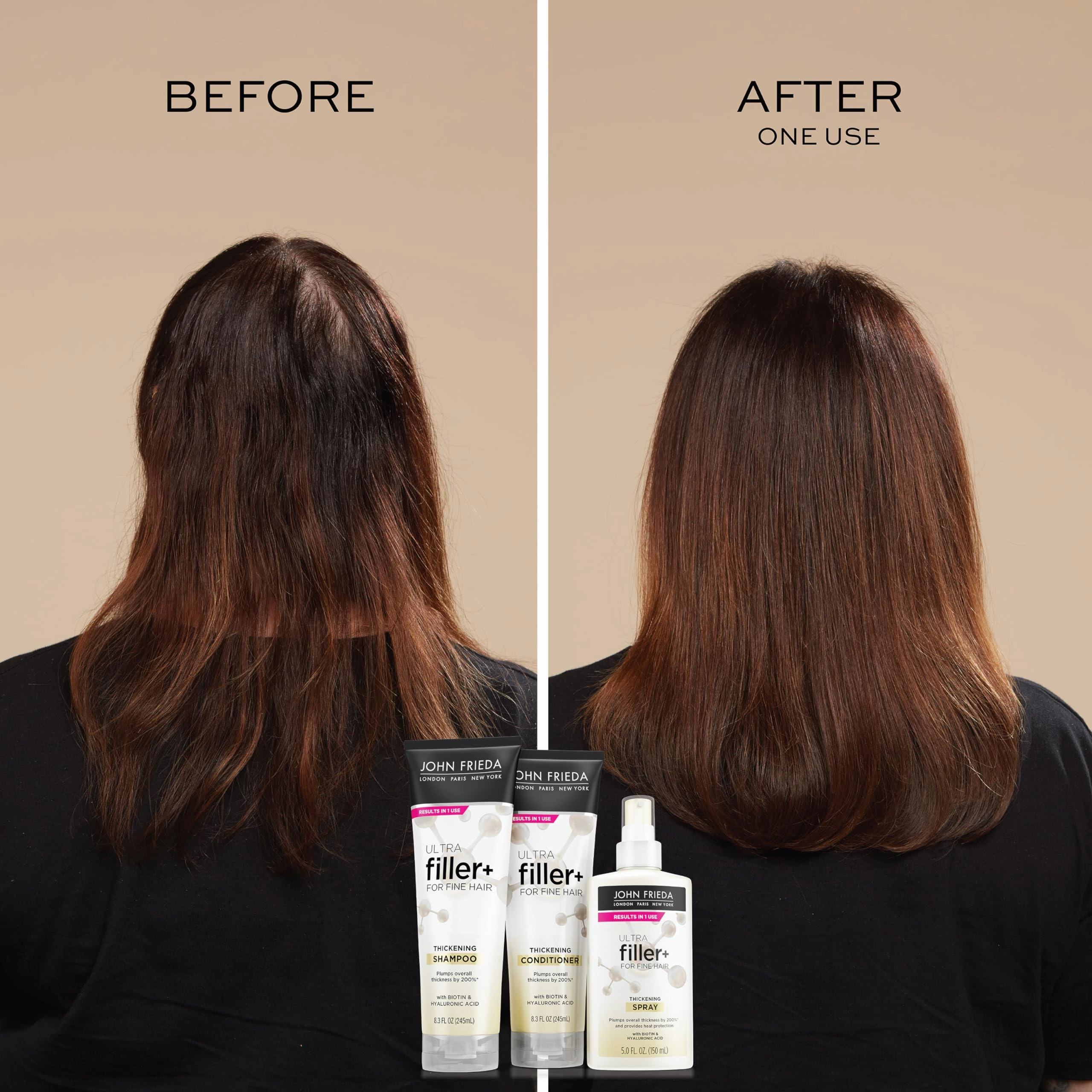 John Frieda ULTRAfiller  Thickening Shampoo and Conditioner for Fine Hair, 8.3 Oz each   ULTRAfiller  Thickening Spray, 5 Oz