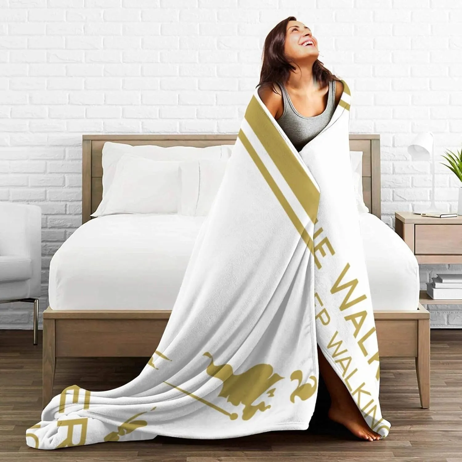 Johnnie Music and Walker Flannel Throw Blanket for Couch Bed Super Soft Air Conditioner Cozy Warm Blanket 80"x60"