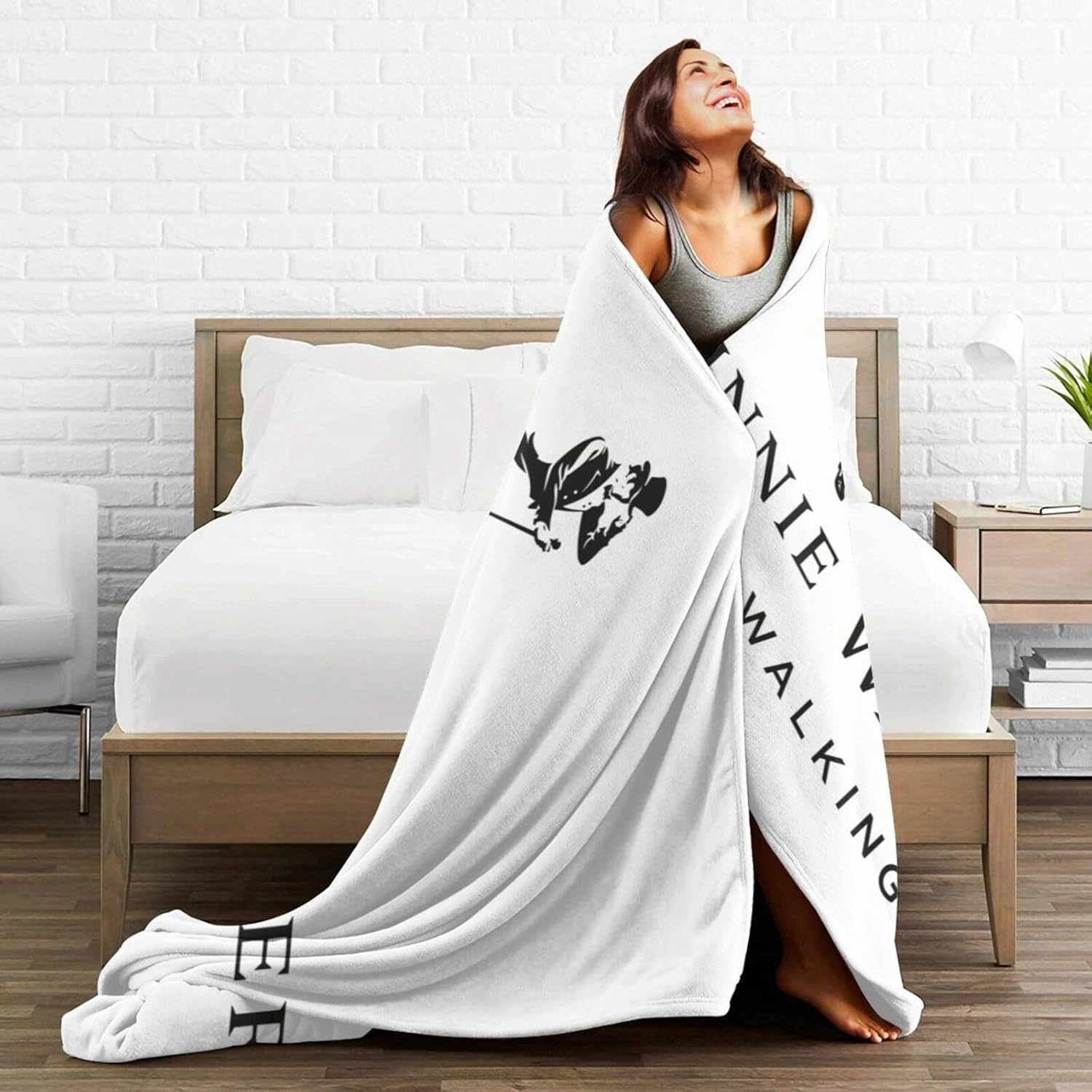 Johnnie Music and Walker Flannel Throw Blanket for Couch Bed Super Soft Air Conditioner Cozy Warm Blanket 80"x60"