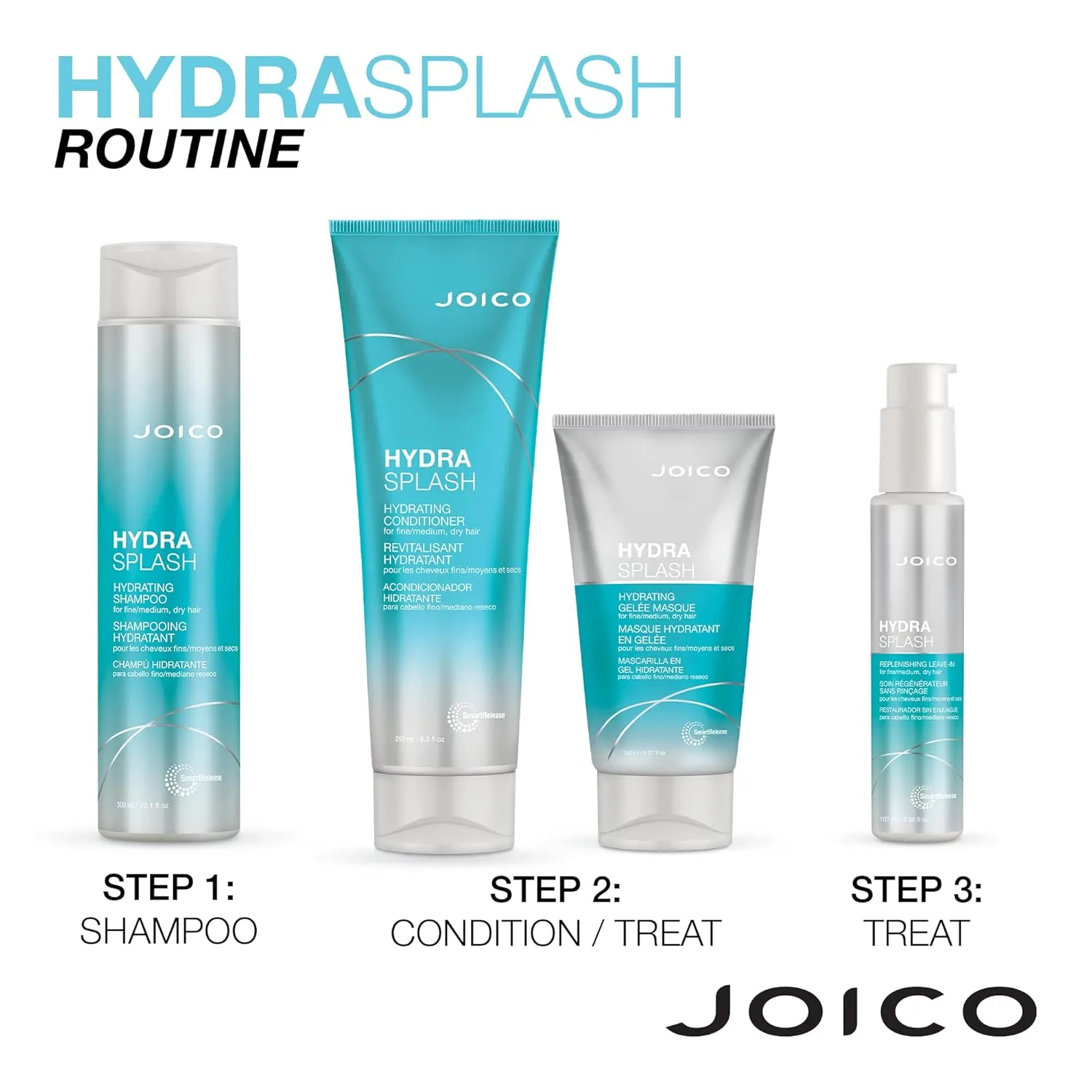 Joico HydraSplash Hydrating Shampoo & Conditioner Set, Preserve Natural Moisture, for Fine / Medium / Dry Hair