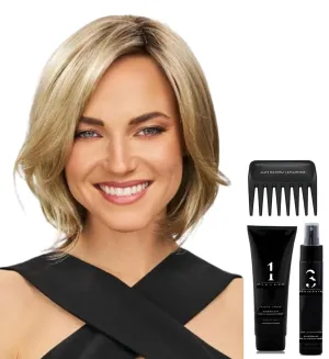Jon Renau & Christy's Wigs Bundle - 5 Items: Kyla Wig Q & A Booklet, 2oz Travel Size Wig Shampoo, HD Smooth and Wide Tooth Comb - Color: 22F16S8